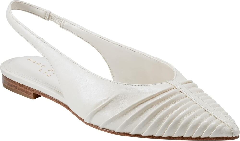 New In Box Marc Fisher LTD Women's DALATEE Ballet Flat, Ivory Leather 9M NIB